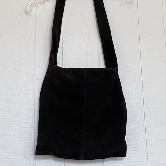 ST. JOHN’S BAY Vintage 80’s/90’s Black Suede Tote - Picture 7 of 10